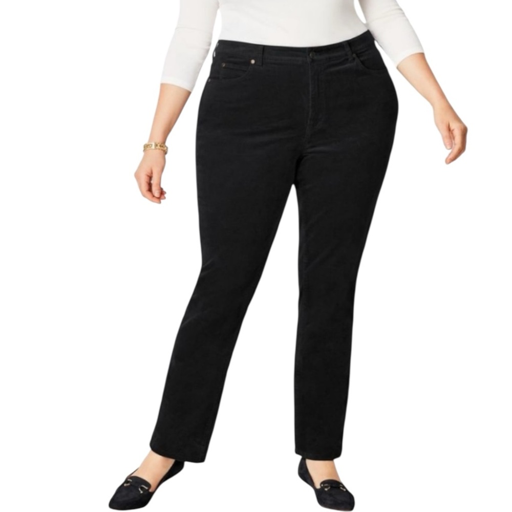 TALBOTS Corduroy Straight Leg Pants in Classic Black Size 14 — Perfect for Fall!